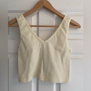 ANWND Cream Ribbed Women’s Cropped Tank Top Size M/L